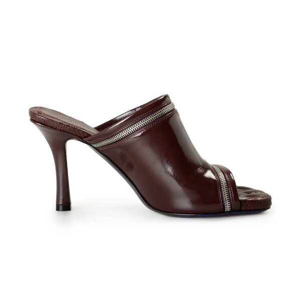 Burberry Women's "Peep Sandal" Leather Heeled Mules Sandals Shoes US 7 EUR 37 - Picture 4 of 8